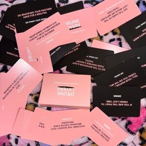 Drunk Lovers Couples Drinking Game Cards - Pink & Black